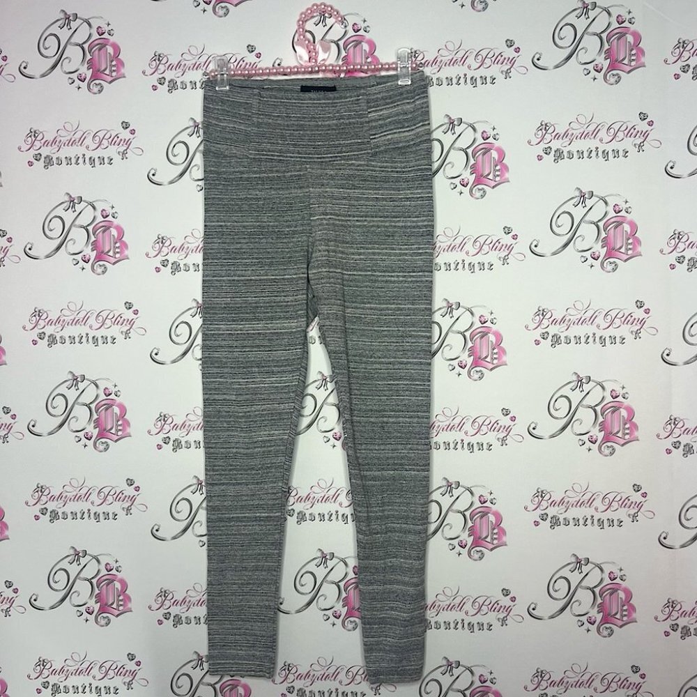 Talula Aritzia leggings grey heathered striped white tights pants comfy soft